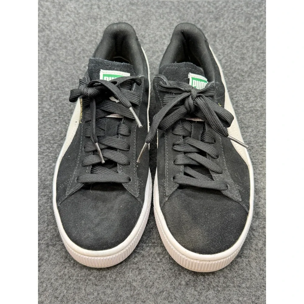 Puma Suede Classic Womens Black White Low Top Sneakers 355462 01 Size 8.5